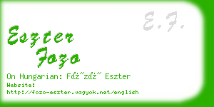 eszter fozo business card